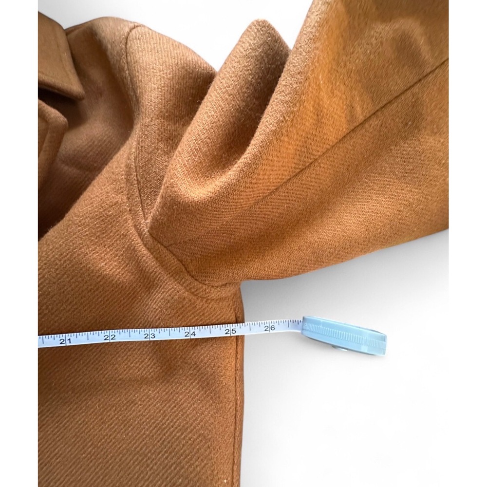 Everlane Womens Wool Blend Double Breasted Long Overcoat Rust Orange Toffee XL - Picture 6 of 6